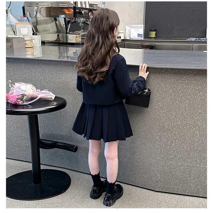 女子 スーツ 4点セット 150 中高生 女の子 入学式 卒服 韓国 制服 フォーマルスーツ 卒業式 プリーツスカート 小学校 小学生 卒業式 高校生の画像