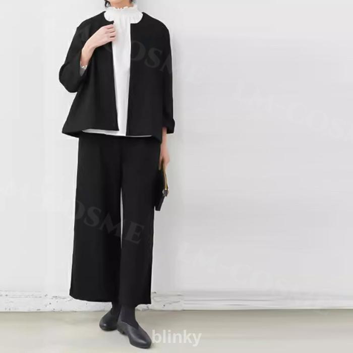 フォーマル上下セット パンツ ジャケット 新作 体型カバー レディース