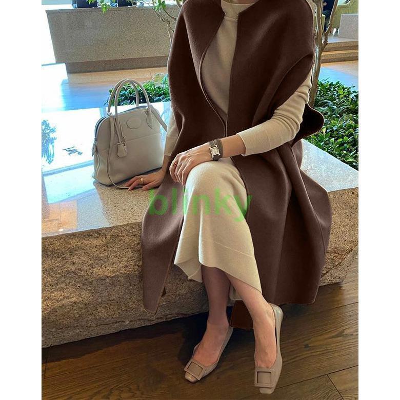 コート ウール混 ケープ マント ショール レディース アウター