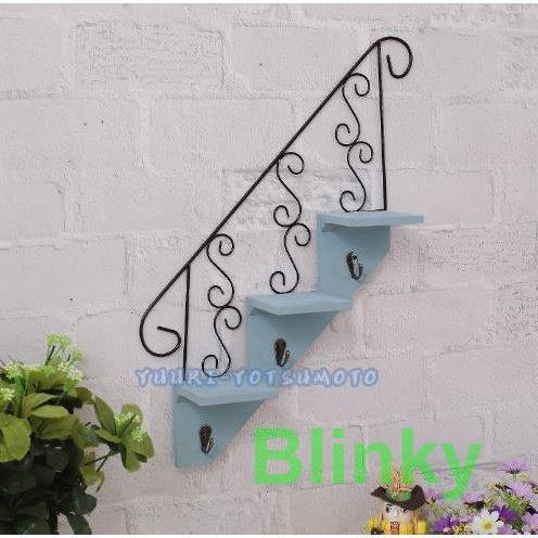 ウォールシェルフ 壁掛け棚 フック キーフック 鍵掛け 壁 棚