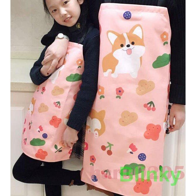 エプロン 防水 大人用 子供用 親子エプロン かわいい 犬柄 キッチン