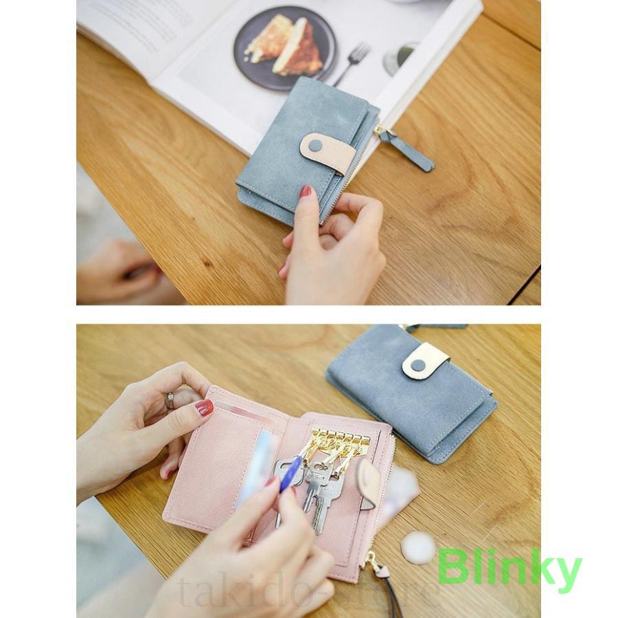 財布 レディース キーホルダー付き 二つ折り財布 ウォレット キー
