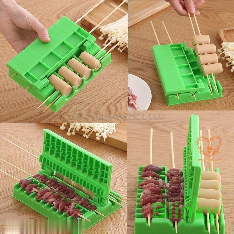 バーベキュー 串さし器 肉串打ち器 串刺しツール 焼き串 バーベキュー 串さし器 肉串打ち器 串刺しツール 焼き串