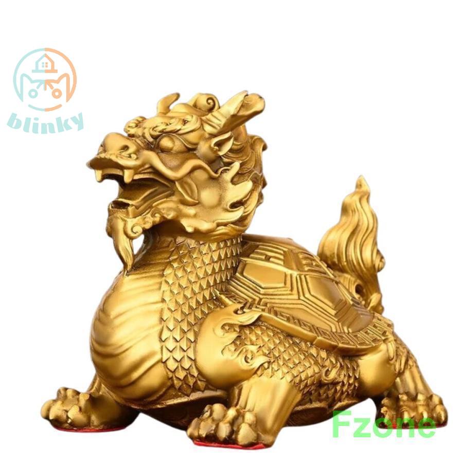 風水 龍亀 ロングイ ーVer3ー 轟亀 置物 銅 ブロンズ ゴールド