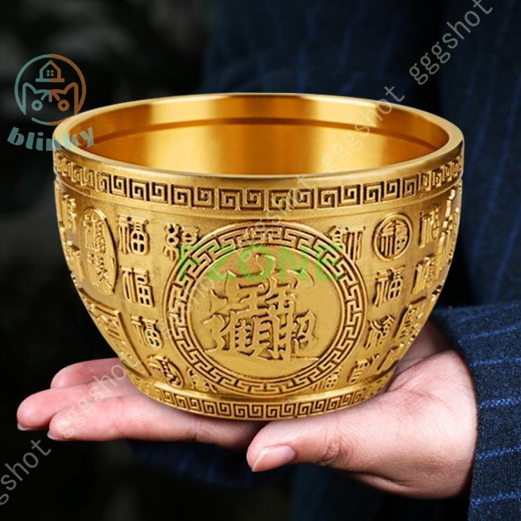 富と幸運 聚寶盆 浮彫 銅製 風水グッズ 風水 置物 開運 昇運 機運上昇