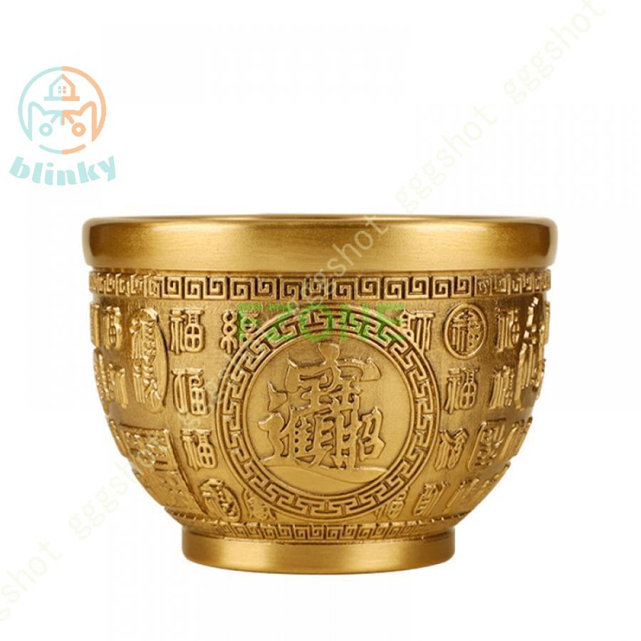 富と幸運 聚寶盆 浮彫 銅製 風水グッズ 風水 置物 開運 昇運 機運上昇