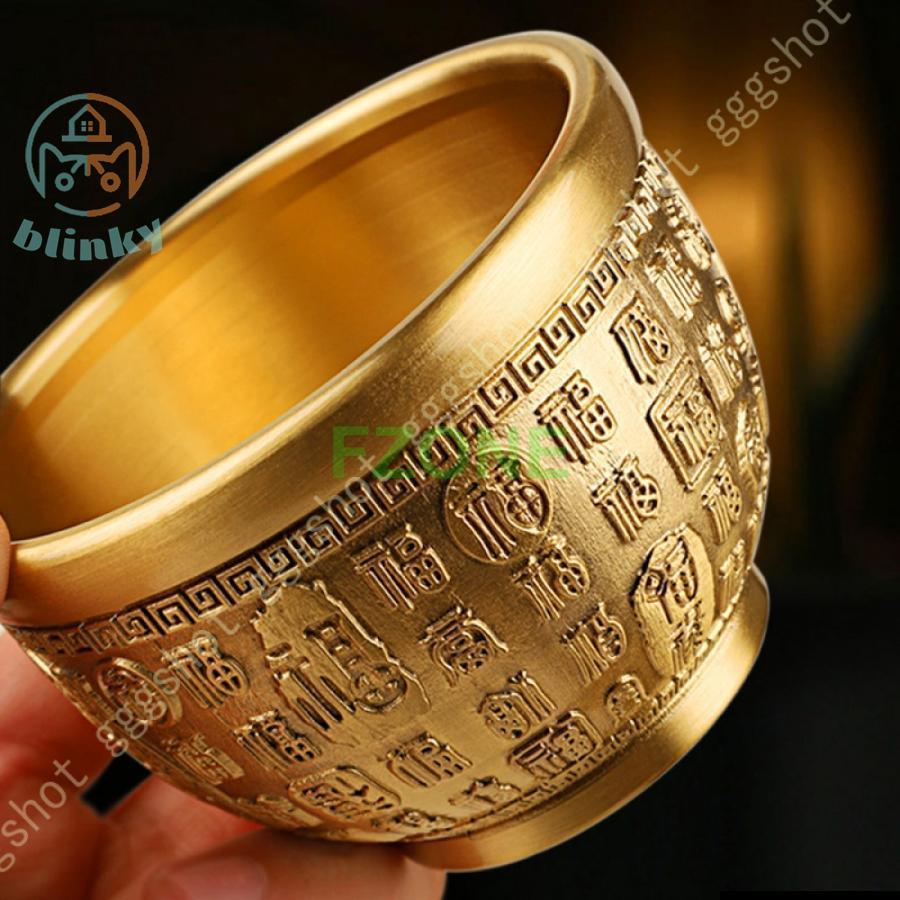 富と幸運 聚寶盆 浮彫 銅製 風水グッズ 風水 置物 開運 昇運 機運上昇