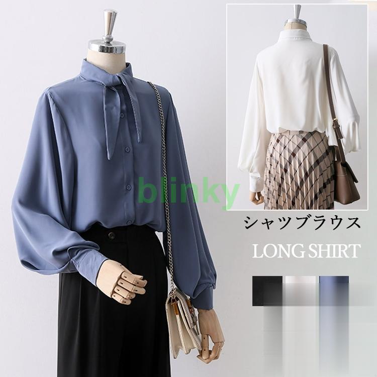 スカーフタイシャツ トップス ブラウス リボン レディース