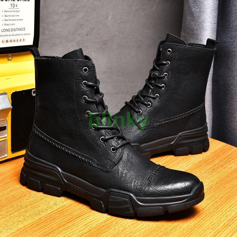 ブーツ メンズ ワークブーツ スノーブーツ ハイカット 厚底 サイド