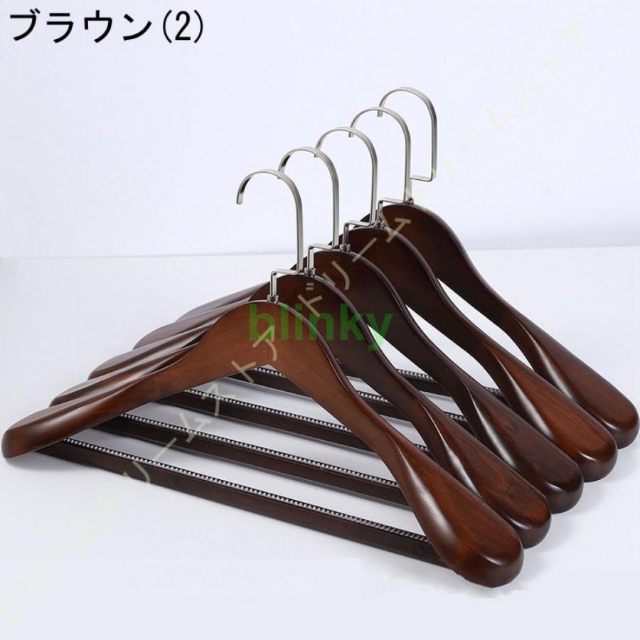 木製ハンガー 大人用未仕上げ 天然ソリッドエコ木製衣類ハンガー 木製スーツ コート ジャケットハンガー 360度強力回転フック ジャケット_12