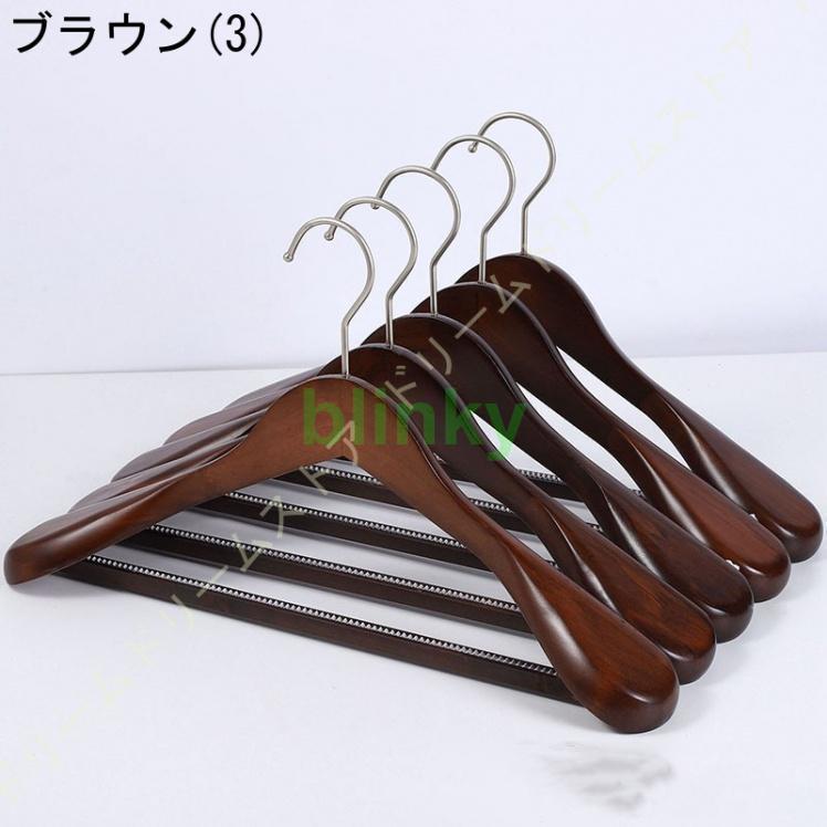 木製ハンガー 大人用未仕上げ 天然ソリッドエコ木製衣類ハンガー 木製スーツ コート ジャケットハンガー 360度強力回転フック ジャケット_3