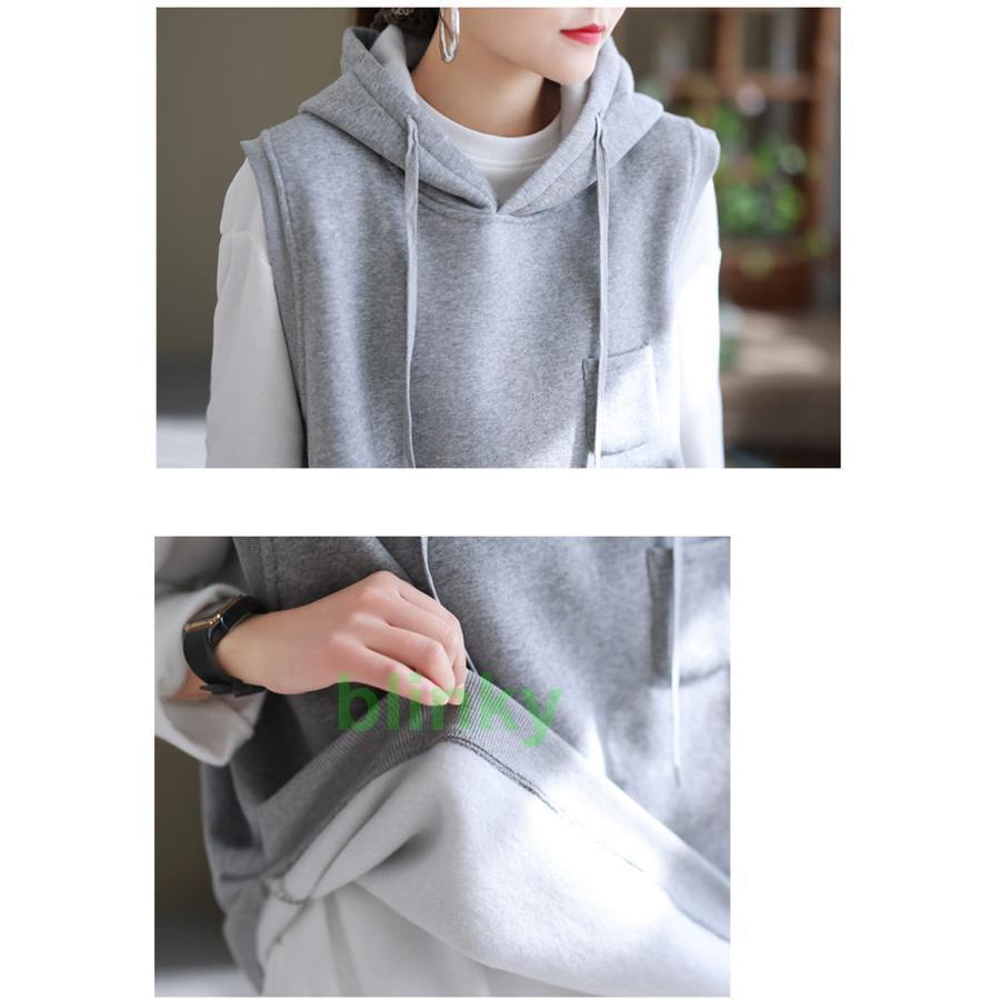 wjk - カットオフ スウェット ノースリーブ パーカー ベスト グレー S wjk - カットオフ スウェット ノースリーブ パーカー ベスト