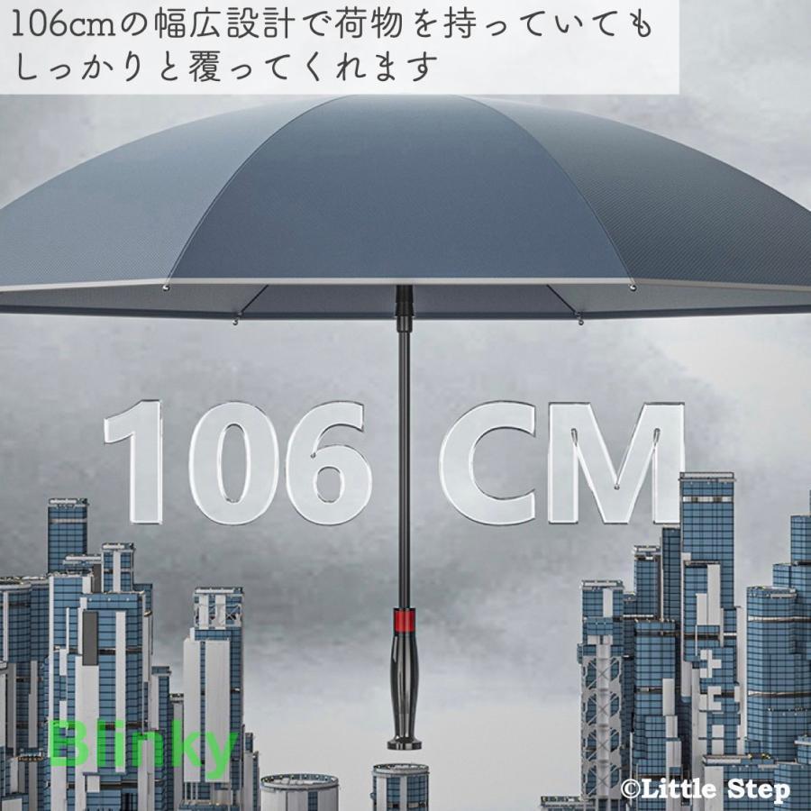 雨傘 濡らさない レディース 逆さ傘 長傘 ワンタッチ 濡れない おしゃれ 大きめ 8本骨 ドーム型 逆反りタイプ 65cm｜blinky｜08