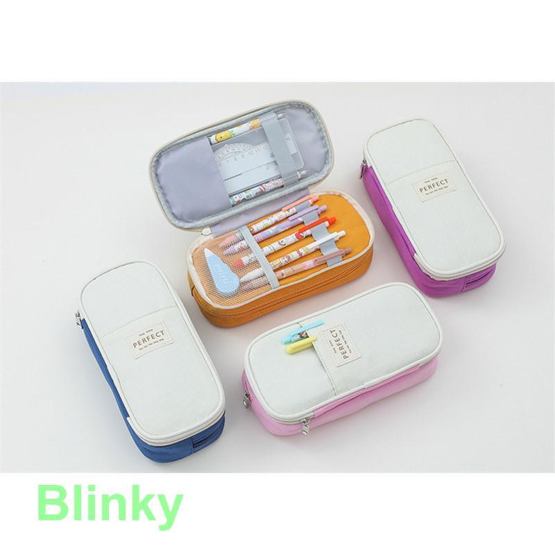 大容量 筆箱 ペンケース 多機能 ポーチ 文房具 小学 中学 シンプル ピンク aef12eac73df57c4f15905f17cb6c5