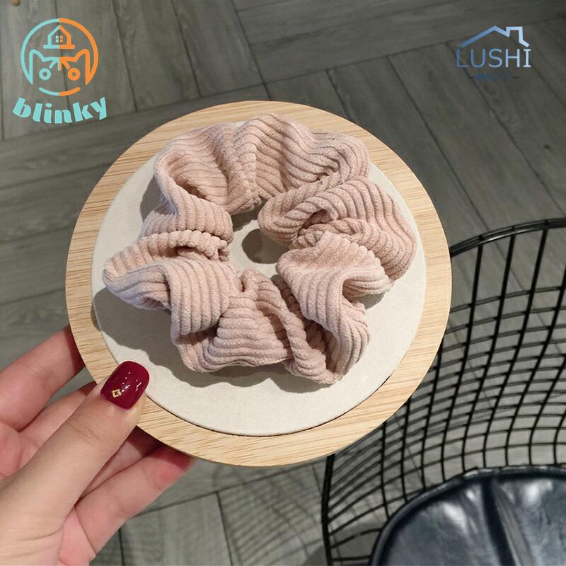 コーデュロイ シュシュ ヘアアクセサリー ヘア小物 ヘアゴム ネイビー