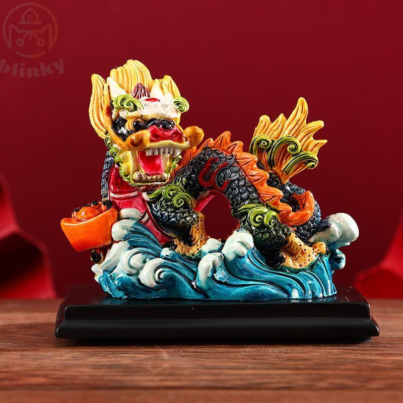 龍の置物 2024年令和6年 辰 招福干支 縁起置物 風水 龍 置物 樹脂 運龍