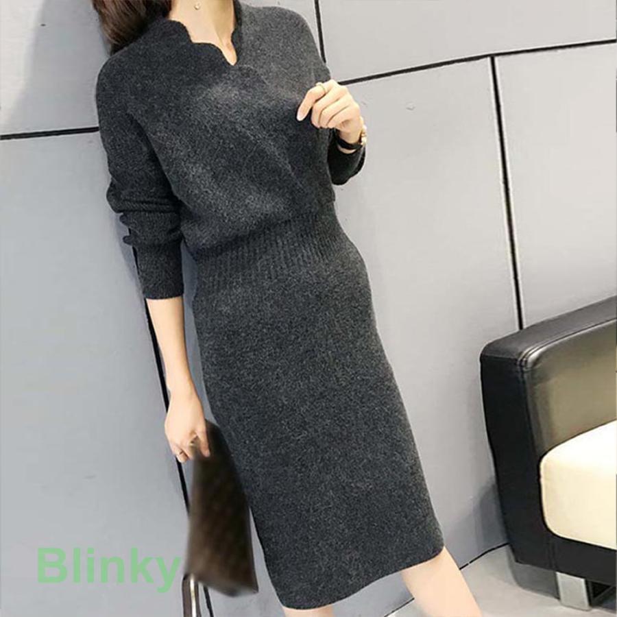 ニットワンピース レディース セーター 妊婦服 ストライプ柄