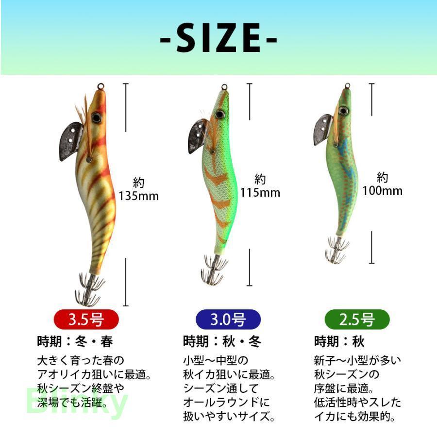 エギ 10本 セット エギング 2.5号 3号 3.5号 ケース付 夜光 蓄光