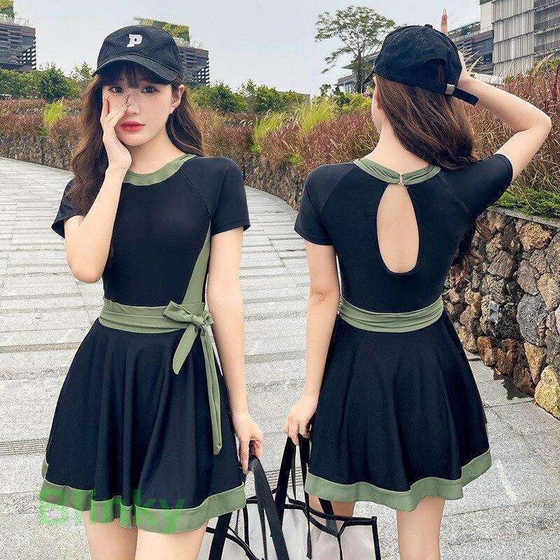 水着 レディース2点セット ビキニ UVカット体型カバー着痩せ 韓国ファッション可愛い 中学生 高校生 10代 スポーティー タンキニ ラッシュガード ワンピース | ブランド登録なし | 10