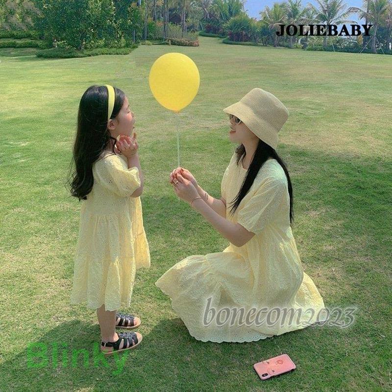 (オーダー)No.MC15ママ 娘お揃いワンピース Sロンパース帽子付き ママ 娘さん 親子お揃い ママとお揃い 娘とペアルック 親子ペア