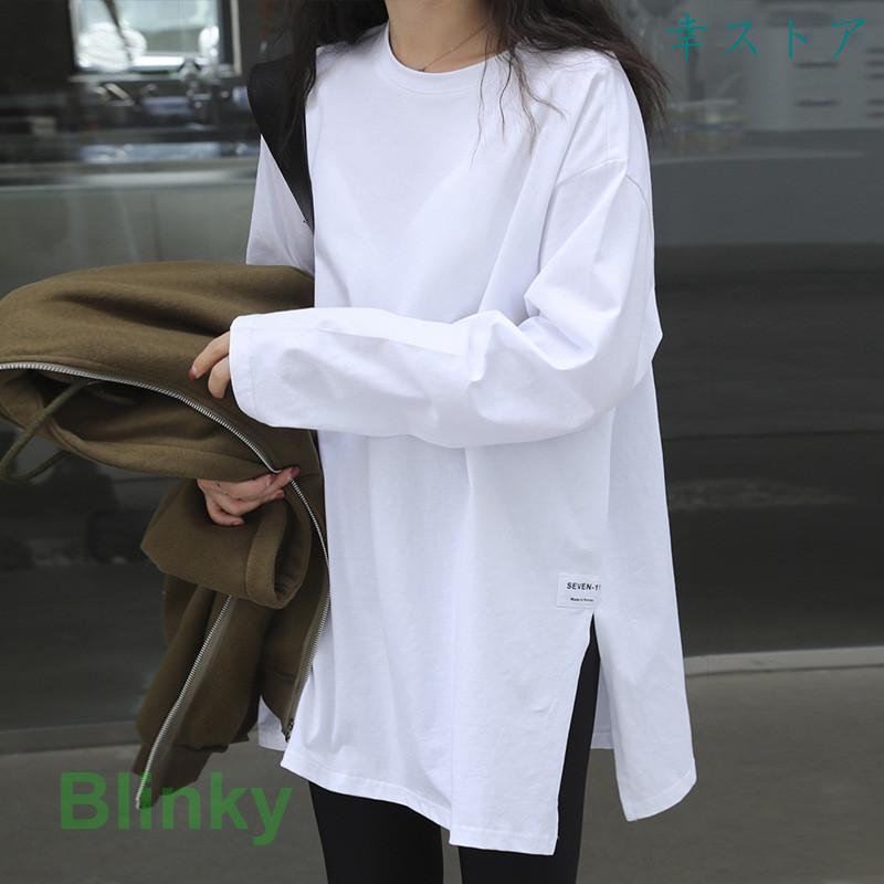 ホワイト 長袖カットソー 新品タグ付き tシャツ レディース 長袖 カットソー 薄手 ロンT ロングTシャツ