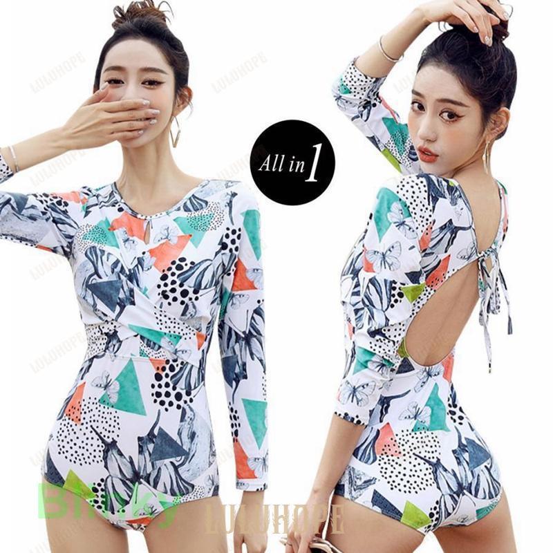 ワンピース水着 体型カバー レディース 50代 60代 ママ水着 長袖