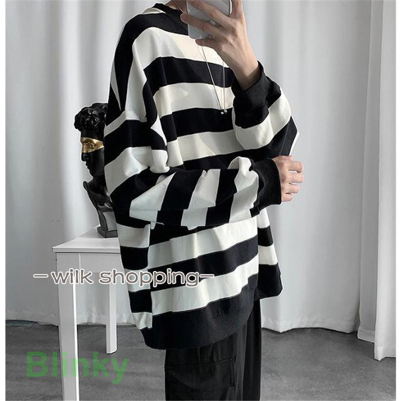 tシャツ メンズ 長袖 ロンT カットソー ストライプ Tシャツ シンプル