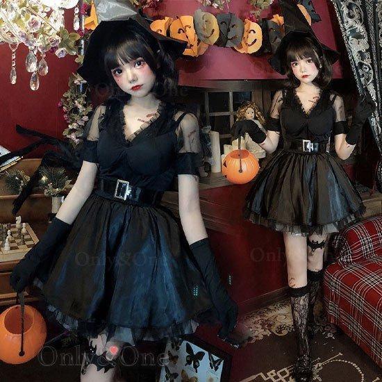 ハロウィン 2024 仮装 魔女コスプレ キュートワンピース オール