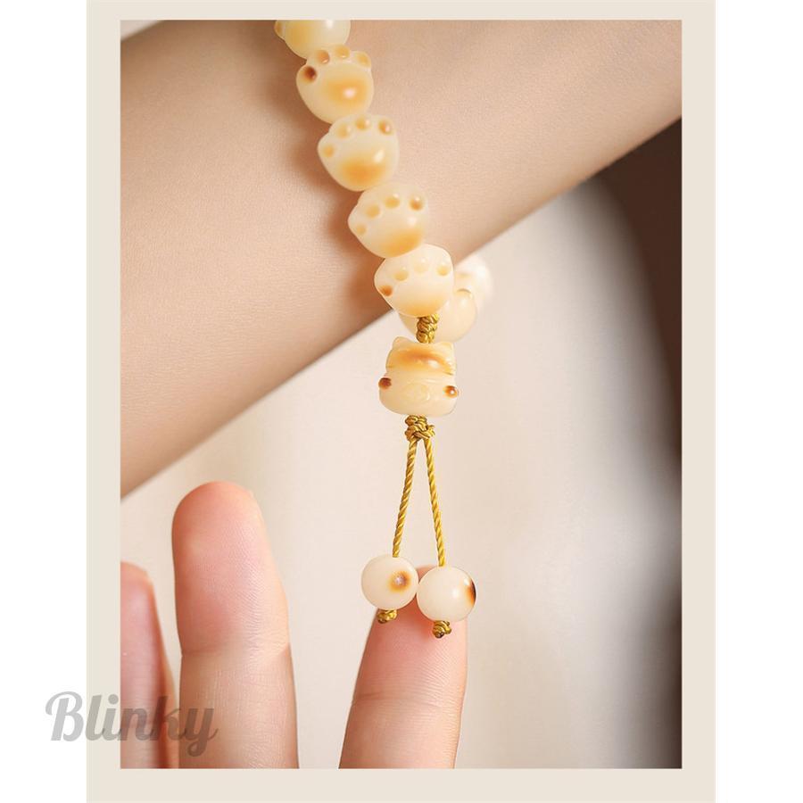 猫 ブレスレット肉球 菩提 母の日 猫の足 レディース 可愛い 猫の爪 猫