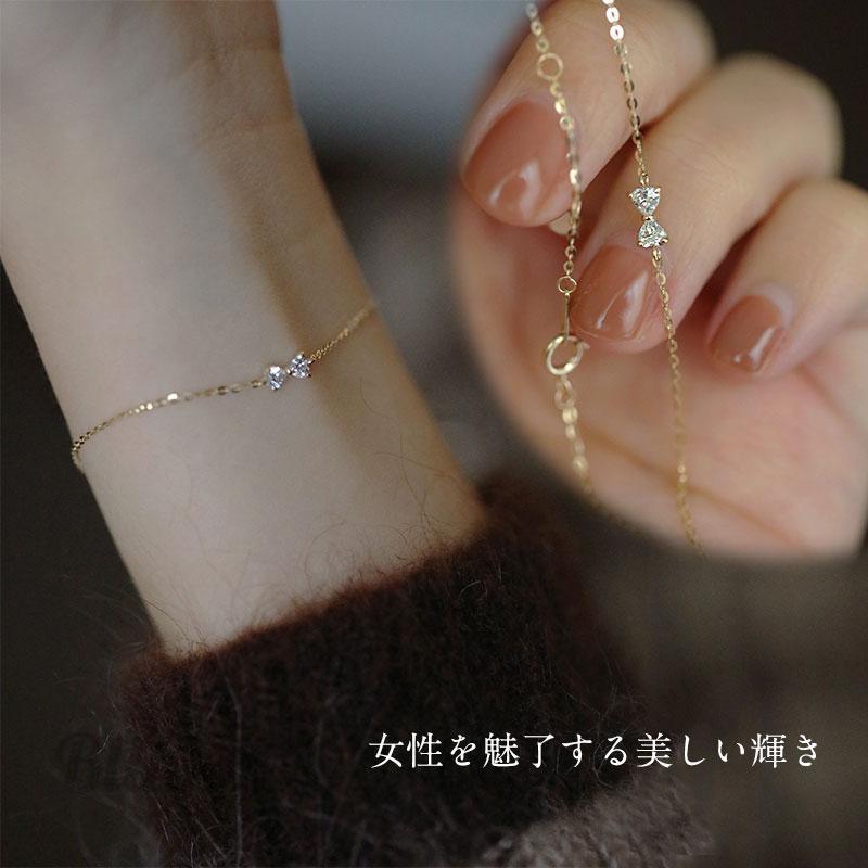 ブレスレット レディース 極細 チェーン 上品 アクセ 大人可愛い