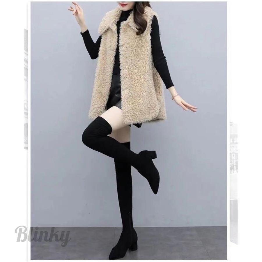 ファーベスト レディース 秋 冬 フェイクファー ロング ジレベスト