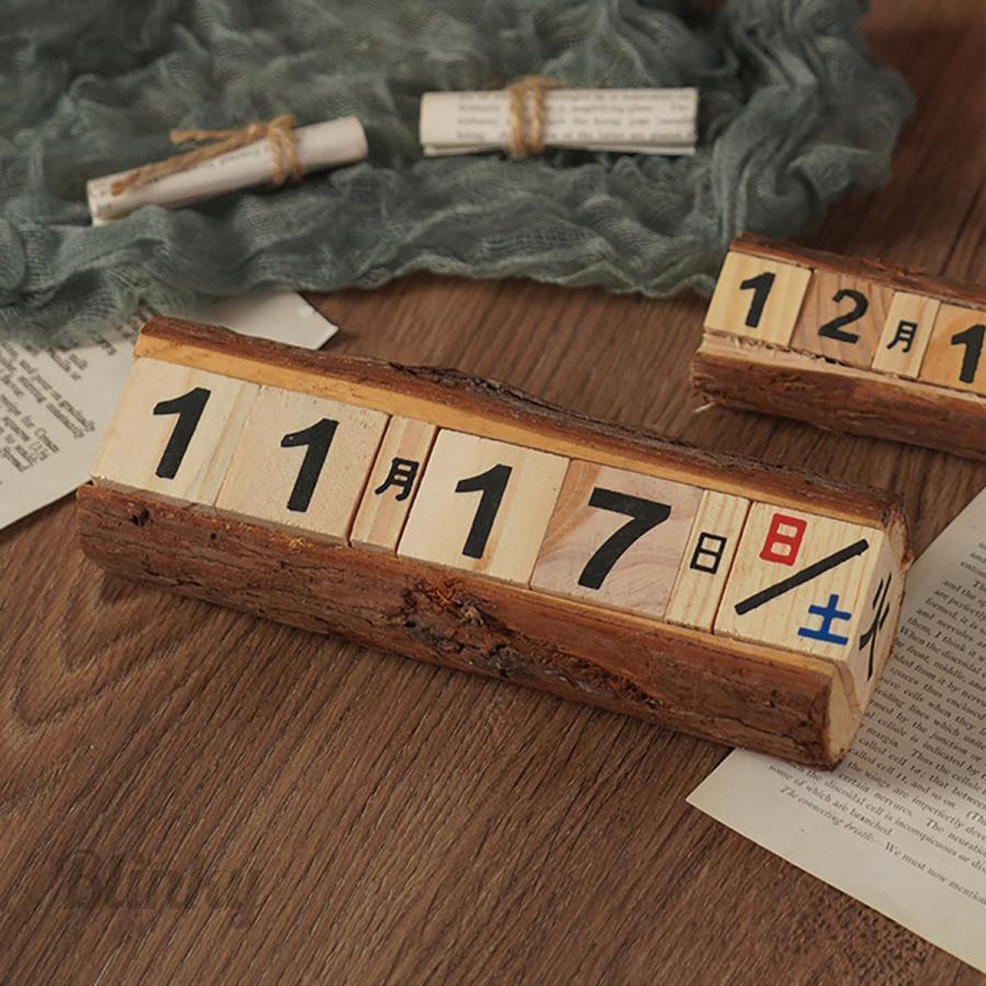 万年カレンダー 木製 カレンダー ウッドカレンダー 卓上カレンダー