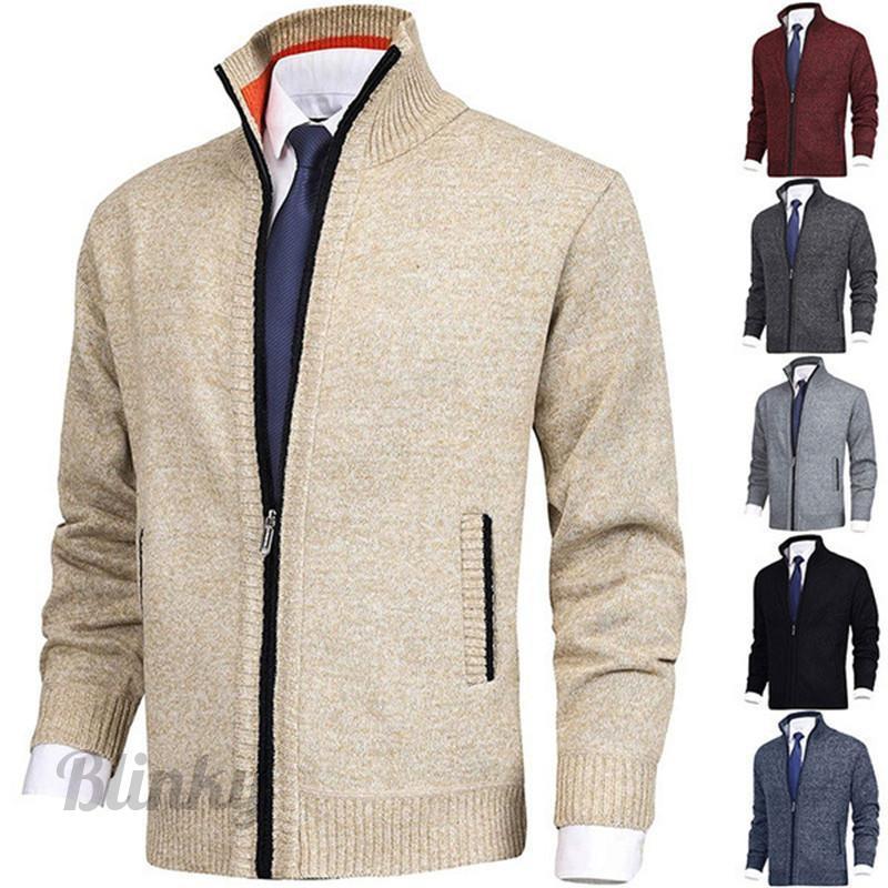 カーディガン メンズ 長袖 ビジネスジャケット 立ち襟 紳士用 ビジネス