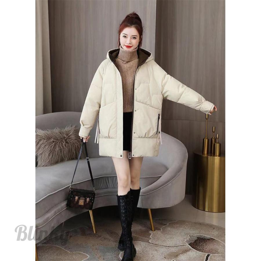中綿コート レディース フード付き 防寒コート ショット丈 ダウン