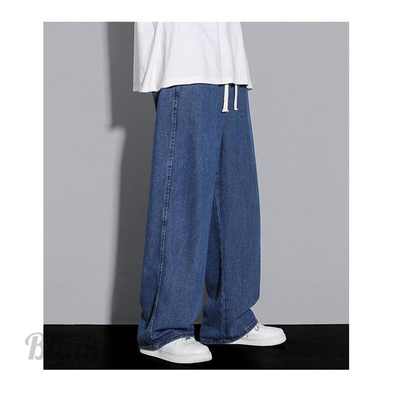 ワイドデニムパンツ メンズ ボトムス ロング ウエストゴム ジーンズ