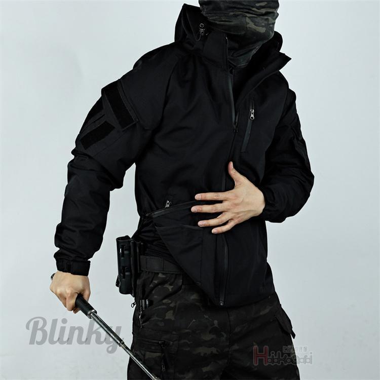 【未使用】タクティカルジャケット　ウィンドブレーカー　黒　XL アウトドア タクティカルジャケット メンズ ウインドブレーカー 上 フード