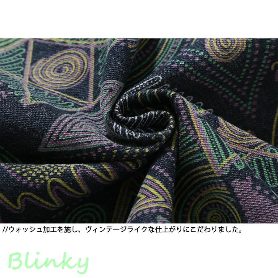 デニムジャケット シャツジャケット メンズ カバーオール 総柄