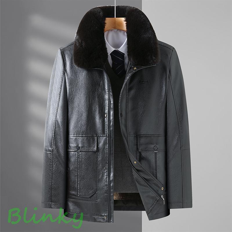 PUレザー 裏起毛のインナー＆ファーが取り外せる仕様の革ジャン メンズ