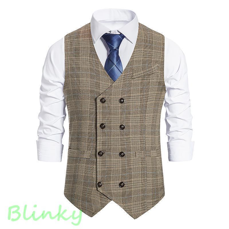 ジレ ベスト メンズ オッドベスト ダブルボタン チェック柄