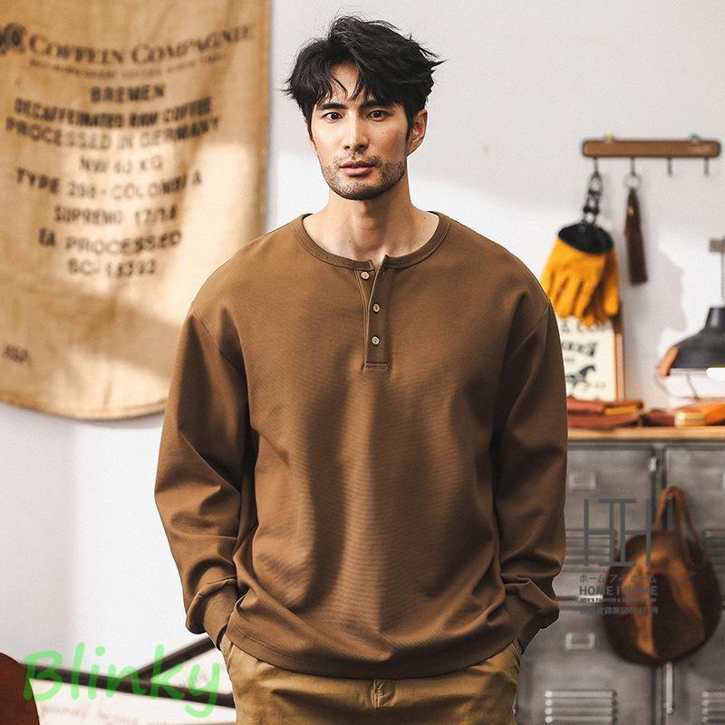 ヘンリーネック Tシャツ ヘンリーネックtシャツ メンズ 長袖