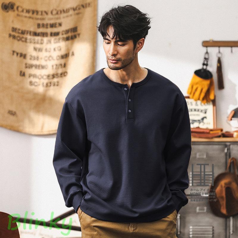 ヘンリーネック Tシャツ ヘンリーネックtシャツ メンズ 長袖
