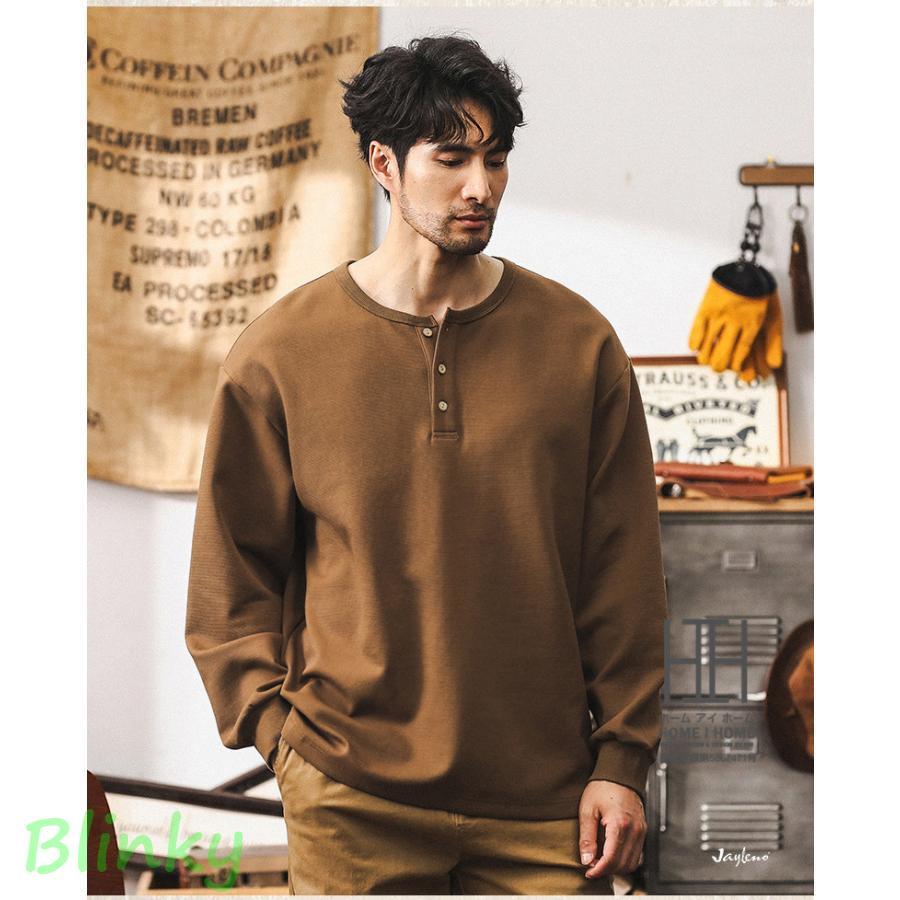 ヘンリーネック Tシャツ ヘンリーネックtシャツ メンズ 長袖
