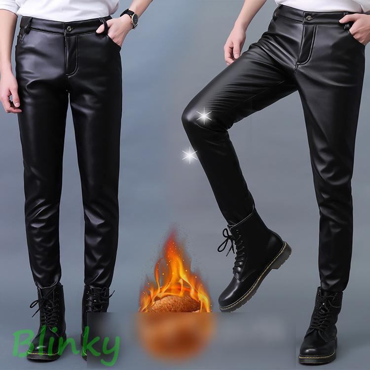 レザーパンツ メンズ 革パン 裏起毛 裏ボア ズボン バイクパンツ