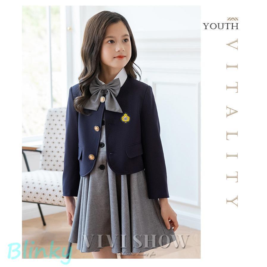 キッズ スーツ 女の子 男の子 子供スーツ 制服 セットアップ  5点セット 小学生 ジュニアスーツ お受験 発表会 卒園式 小学校 卒業式の画像