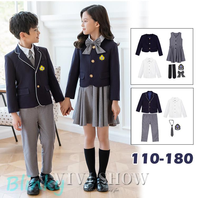 キッズ スーツ 女の子 男の子 子供スーツ 制服 セットアップ  5点セット 小学生 ジュニアスーツ お受験 発表会 卒園式 小学校 卒業式の画像