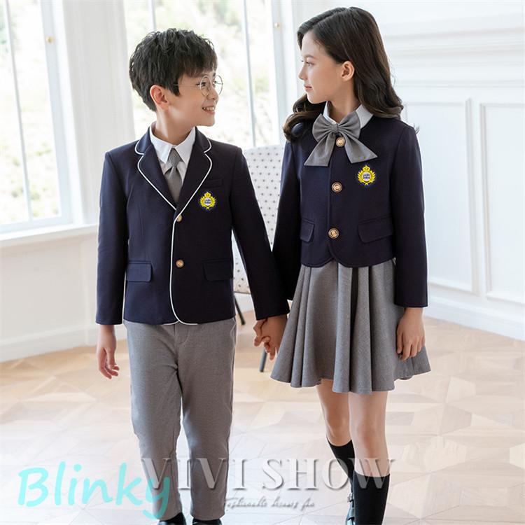 キッズ スーツ 女の子 男の子 子供スーツ 制服 セットアップ  5点セット 小学生 ジュニアスーツ お受験 発表会 卒園式 小学校 卒業式の画像