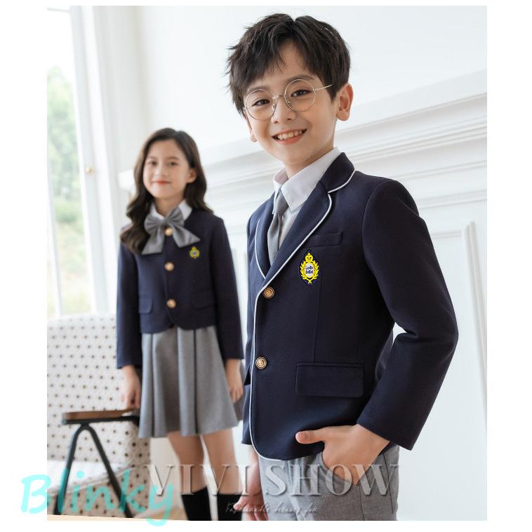 キッズ スーツ 女の子 男の子 子供スーツ 制服 セットアップ  5点セット 小学生 ジュニアスーツ お受験 発表会 卒園式 小学校 卒業式の画像