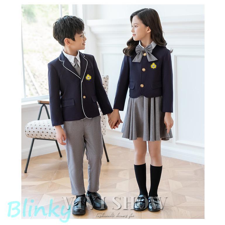 キッズ スーツ 女の子 男の子 子供スーツ 制服 セットアップ  5点セット 小学生 ジュニアスーツ お受験 発表会 卒園式 小学校 卒業式の画像