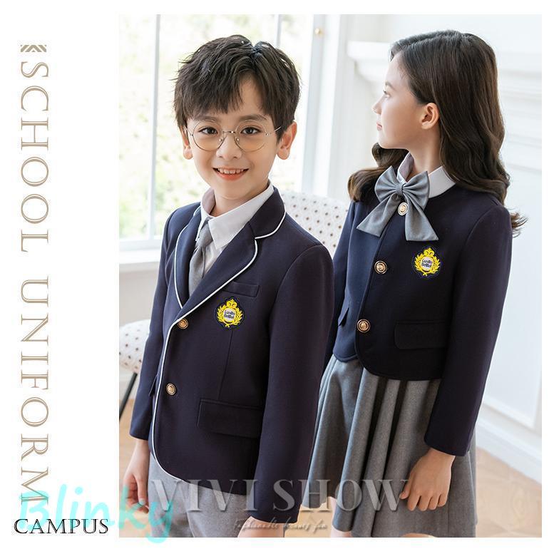 キッズ スーツ 女の子 男の子 子供スーツ 制服 セットアップ  5点セット 小学生 ジュニアスーツ お受験 発表会 卒園式 小学校 卒業式の画像
