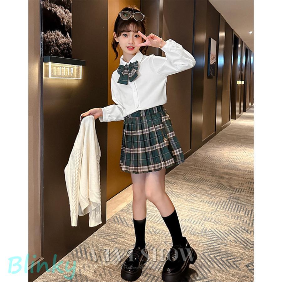 入学式 スーツ 女の子 キッズ フォーマル チェック柄 カーディガン セットアップ おしゃれ トップス スカート 卒園式 子供 上下セット 幼稚園 小学生の画像